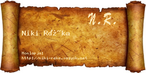 Niki Réka névjegykártya